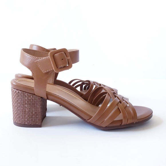 Vionic Peony Leather Woven Strappy Sandal Tan 7.5 - Picture 3 of 9